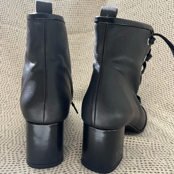 Intentionally Blank Black Lace-Up Ankle Boots - Picture 5 of 6